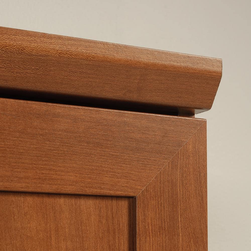 Sienna Oak Tall Single Door Pantry Cabinet with Adjustable Shelves