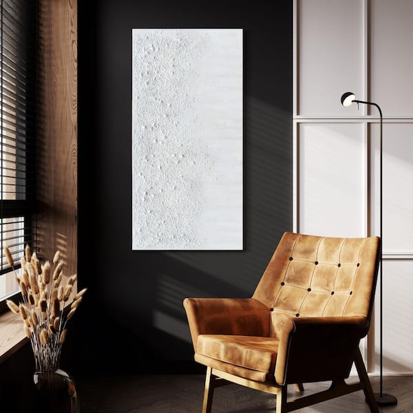 "White Snow A" Textured Metallic Hand Painted by Martin Edwards Abstract Canvas Wall Art