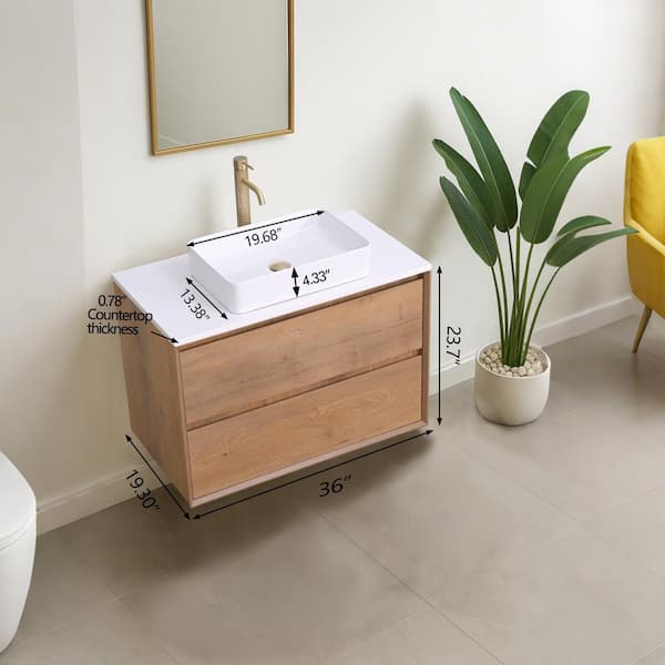 LANDOLT Skyward 36 in. Single Sink Floating Bath Vanity in Smoked LANDOLT Skyward 36 in. Single Sink Floating Bath Vanity in Smoked