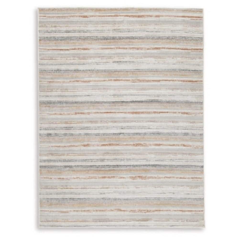 Neyo 5 x 7 White and Brown Striped Pattern Washable Area Rug price history on PriceWatchPro