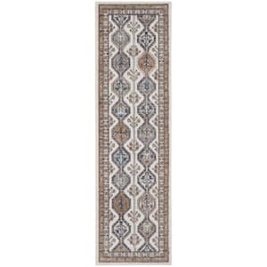 Ivory 2 ft. x 8 ft. Southwestern Area Rug