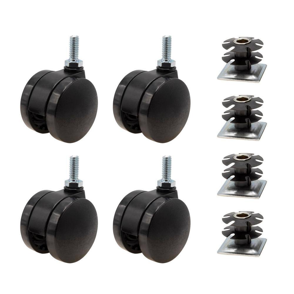 2 in. Black Furniture Swivel Caster with 440 lbs. Load Rating for 1-1/4 in. Square, 16 up to 18 gauge tubing (4-Pack) price history on PriceWatchPro