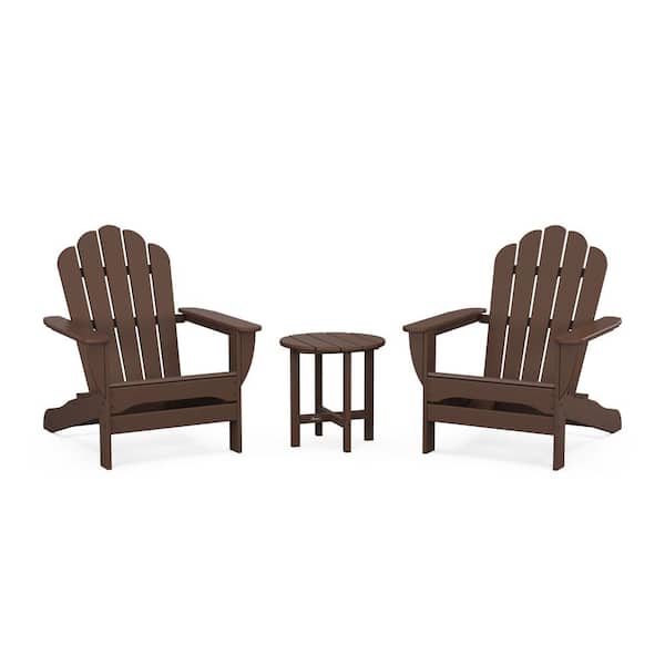 Vintage Lantern 3-Piece Plastic Patio Conversation Set in Oversized Adirondack Monterey Bay