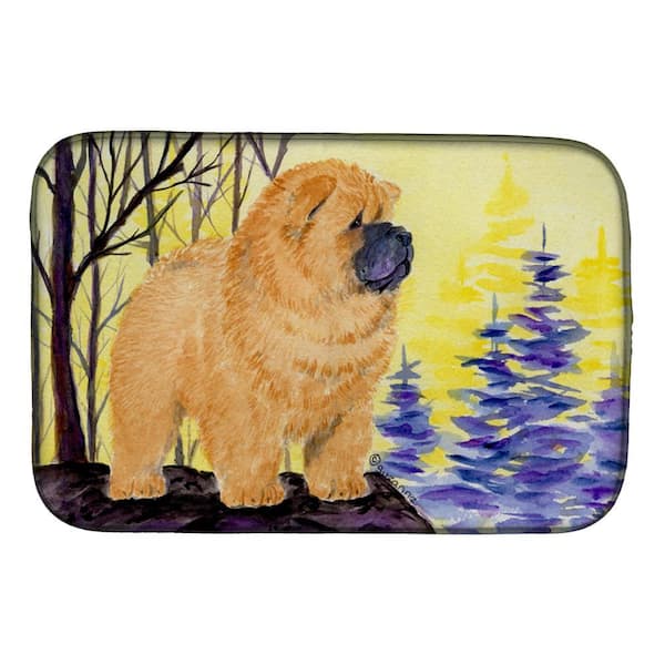 Caroline's Treasures 14 in. x 21 in. Chow Chow Dish Drying Mat