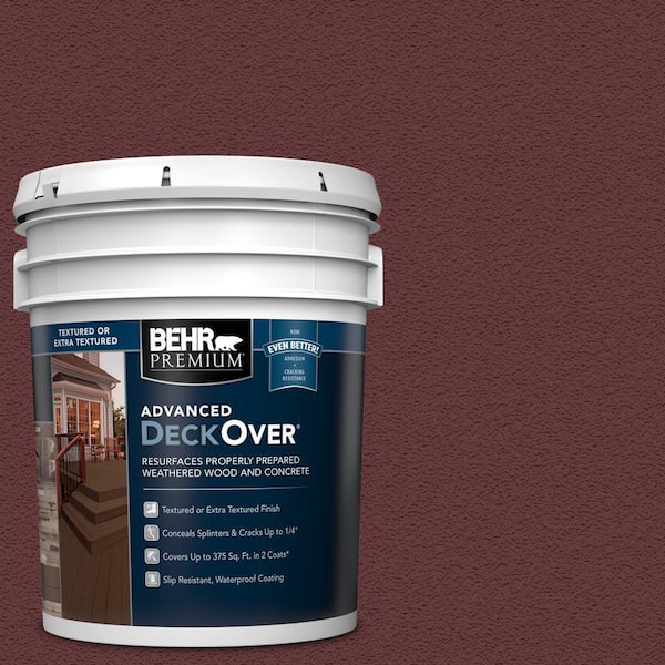 BEHR Premium Advanced DeckOver 5 gal. #PFC-04 Tile Red Textured Solid Color Exterior Wood and Concrete Coating