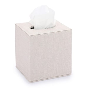 Numhew Square Leather Tissue Box Cover with Magnetic Bottom in