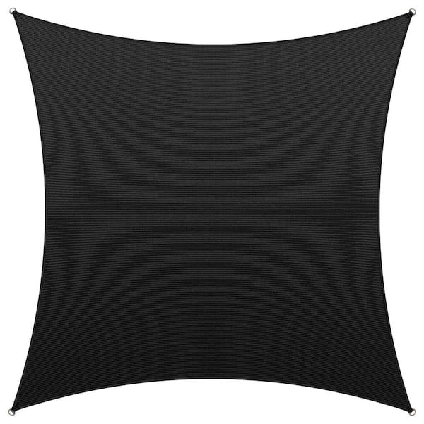 AMGO 16 ft. x 16 ft. Black Square Shade Sail