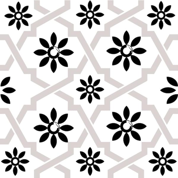 MI ALMA Black and Grey B23 6 in. x 6 in. Vinyl Peel and Stick Tile (24 Tiles, 6 sq. ft./Pack)