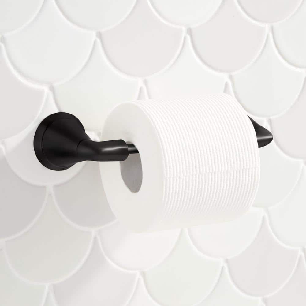 Matte Black Zinc Wall Mounted Pivoting Toilet Paper Holder