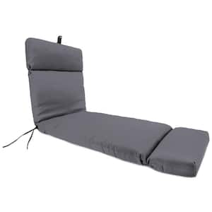 Sunbrella 72 in. x 22 in. Canvas Charcoal Grey Solid Rectangular French Edge Outdoor Chaise Lounge Cushion