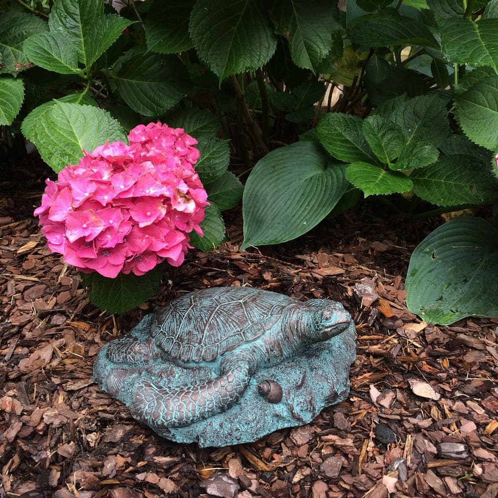 Bronze Patina Sea Turtle Coastal Stepping Stone for Indoor/Outdoor Use
