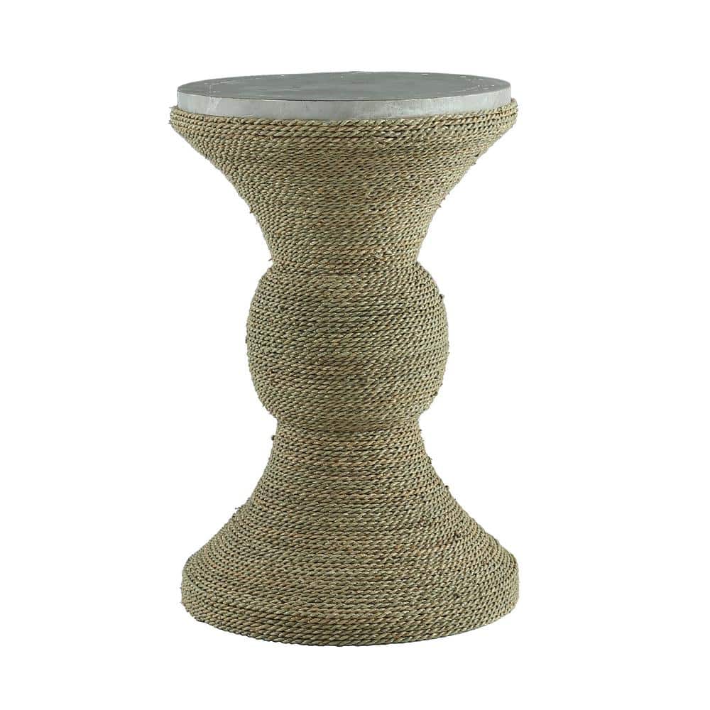 Fountain 14 in. Whitewash Round Plastic Accent Table