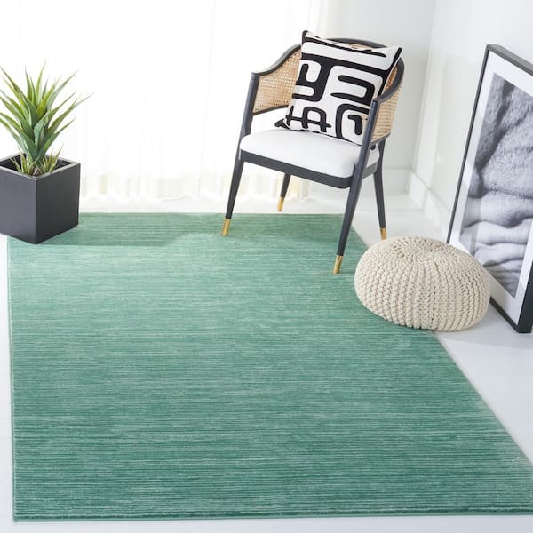 Vision Light Green 3 ft. x 3 ft. Solid Marle Square Area Rug