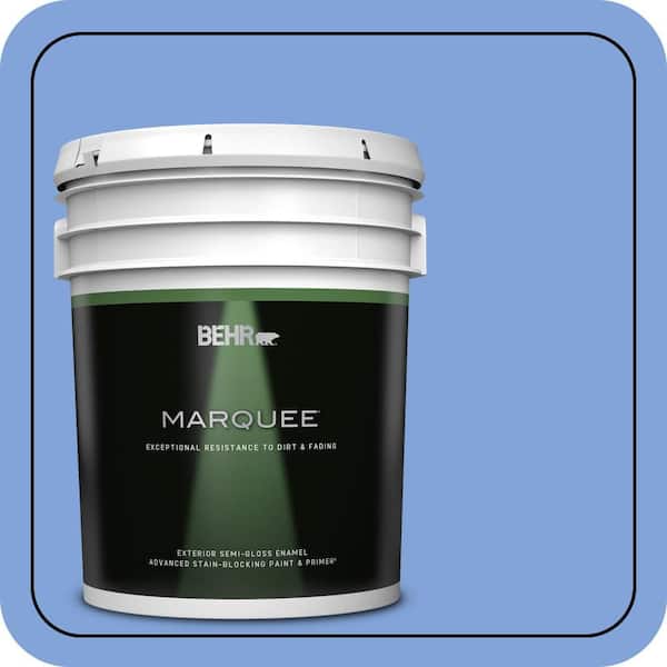 BEHR MARQUEE 5 gal. #P530-4 Periwinkle Semi-Gloss Enamel Exterior Paint & Primer