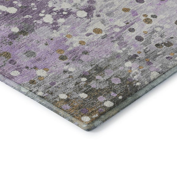 Mayfield Premium Machine Washable Abstract AMF2007 Lavender 8 ft. x 10 ft. Area Rug