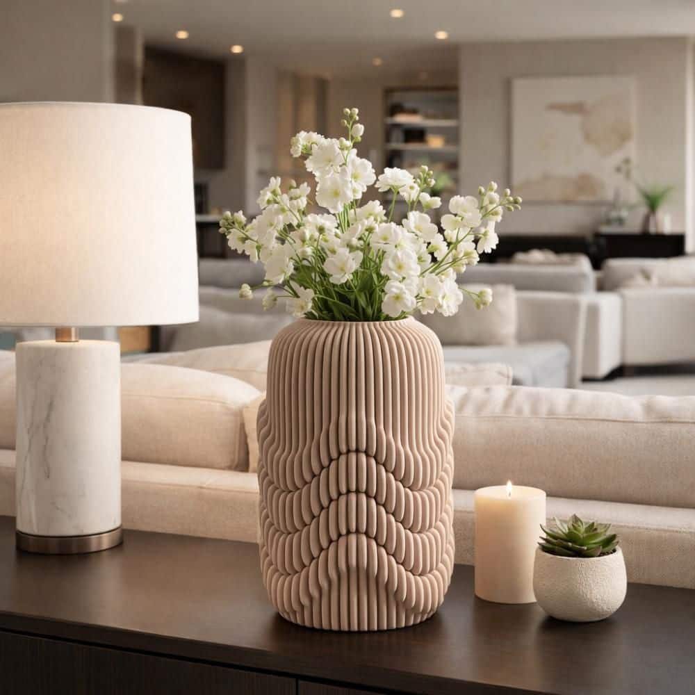 12 in. Tan Ceramic Cylinder Decorative Vase price history on PriceWatchPro