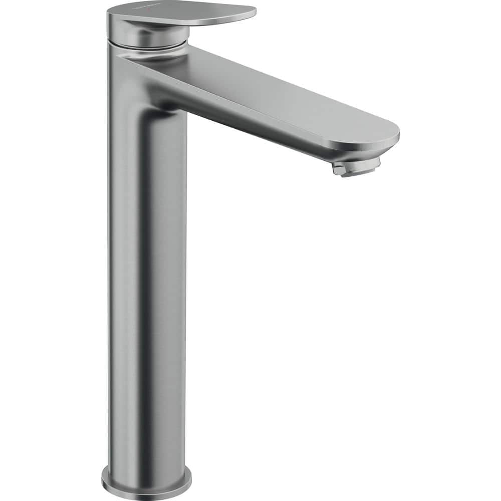 Brushed Nickel Single Handle Vessel Bathroom Faucet with Drain Kit