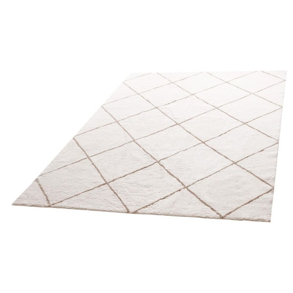 8 x 10 ft. Beige Indoor Plush, Furry with Long Plushs Pile for High-Traffic Areas TPR 2025 Update Area Rug