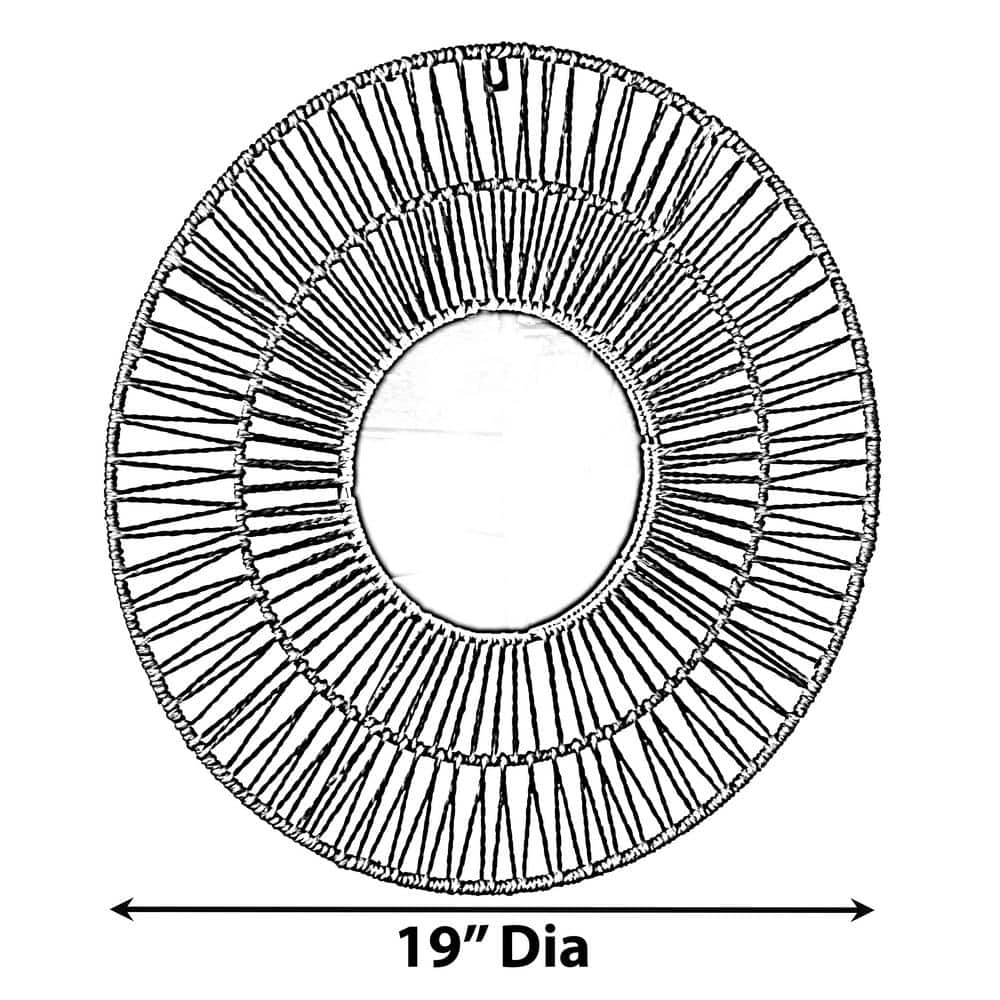 Bohemian Sunburst Bamboo Round Wall Mirror 20"