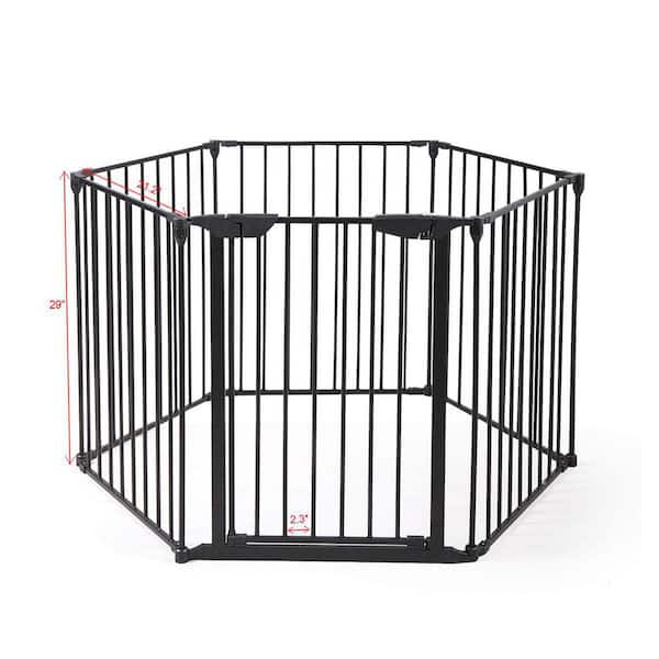 0.6 in. D x 22.04 in. W x 2.42 ft. H Black Metal Fence Rail (All Width 146.46 in.) (6-Piece)
