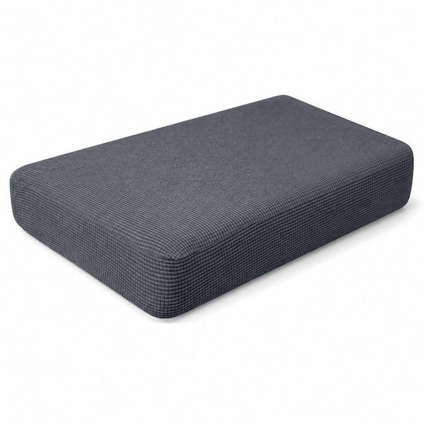 Large Stretch Couch Cushion Cover 1 Piece Gray Polyester Spandex Sofa Seat Slipcover Protector Water-Resistant