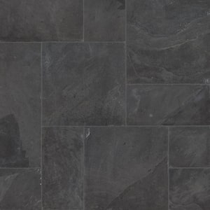 Montauk Black Pattern Gauged Slate Floor and Wall Tile (5 Kits / 80 sq. ft. / pallet)
