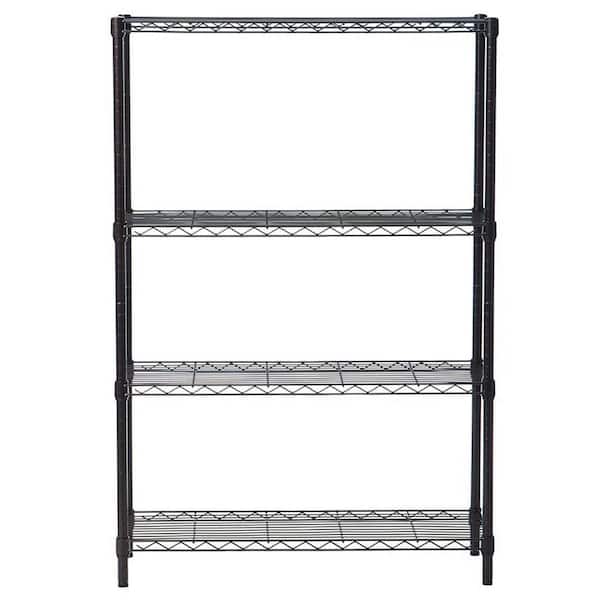 HDX 36 in. W x 54 in. H x 14 in. D Black Wire Storage 4 Tier Shelving