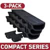 Compact Series 5.4 in. W x 3.2 in. D x 39.4 in. L Trench and Channel Drain Kit with Black Grate (3-Pack : 9.8 ft)