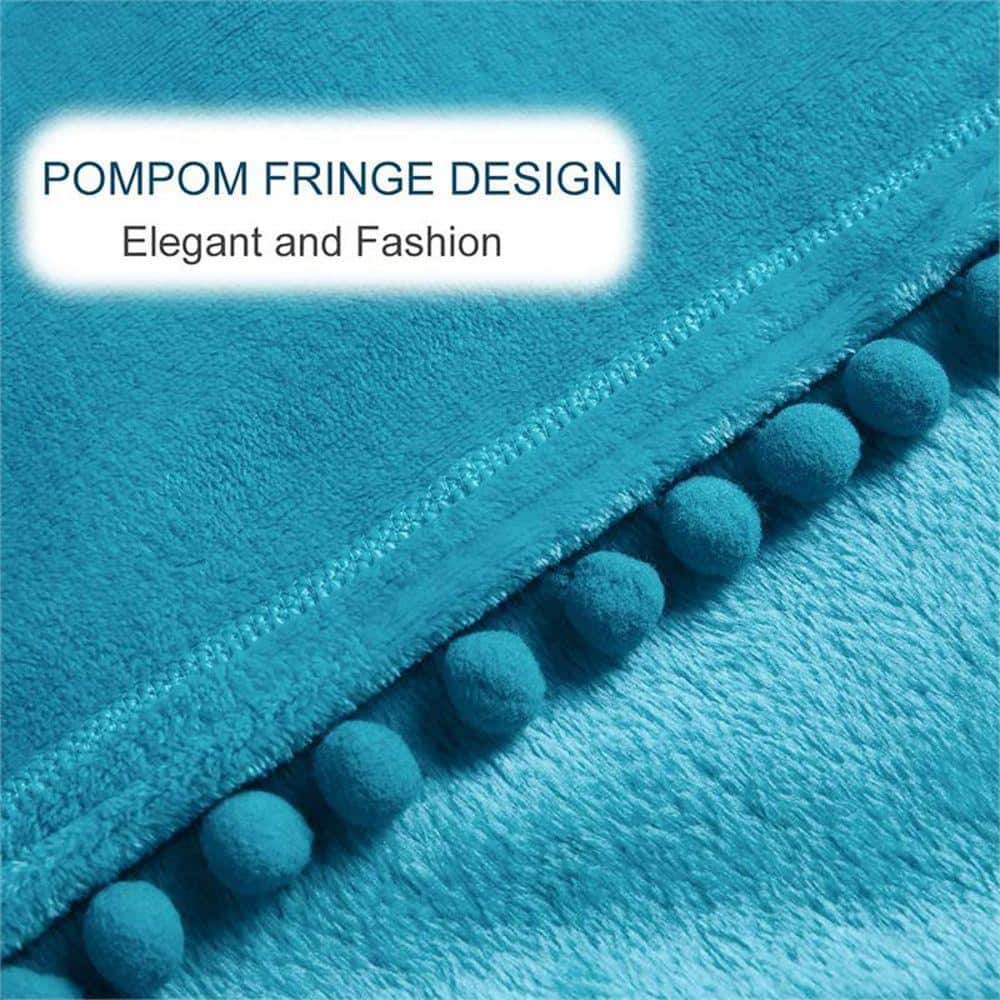 Blue Fleece Machine Washable Throw Blanket 50" x 60"