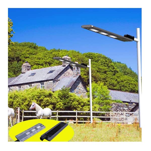 eLEDing Solar Power SMART Street Light for Commercial and Residential Parking Lots, Bike Paths, Courtyard - The Home Depot