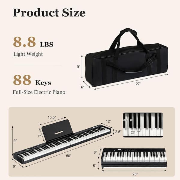 Costway 88-Key Folding elektrisk opplystCostway 88-Key Folding elektrisk opplyst  