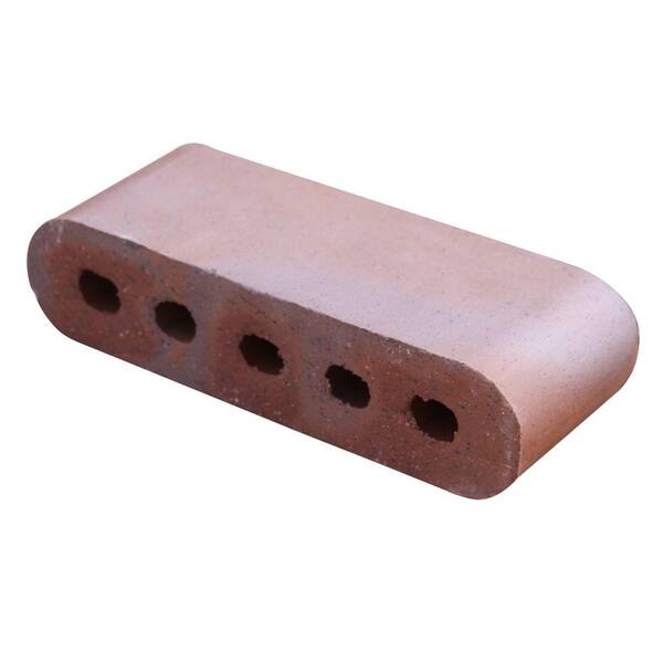 Unbranded Double Bullnose Light Iron Spot 9 in. x 3.5 in. x 2.19 in. Cored Clay Brick