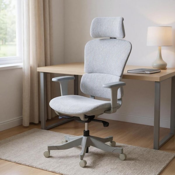 Mesh Ergonomic Chair in Gray with Adjustable Arms