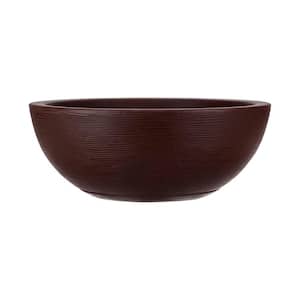 Amsterdan Large Brown Stone Effect Plastic Resin Indoor and Outdoor Planter Bowl