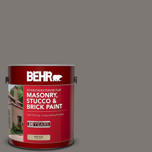 BEHR 1 gal. #PFC-74 Tarnished Silver Flat Interior/Exterior Masonry, Stucco and Brick Paint