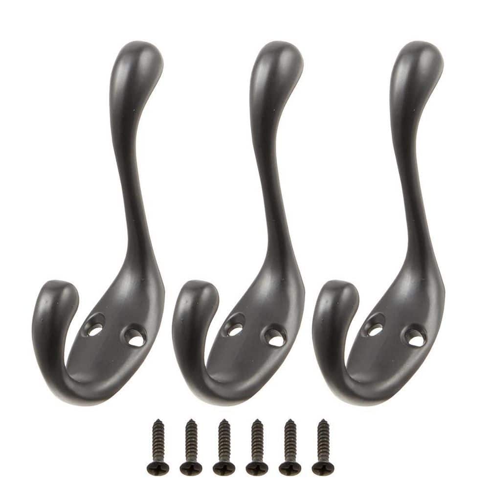 J-Hook Robe/Towel Hook Heavy-Duty Hook in Matte Black (3-Pack) price history on PriceWatchPro