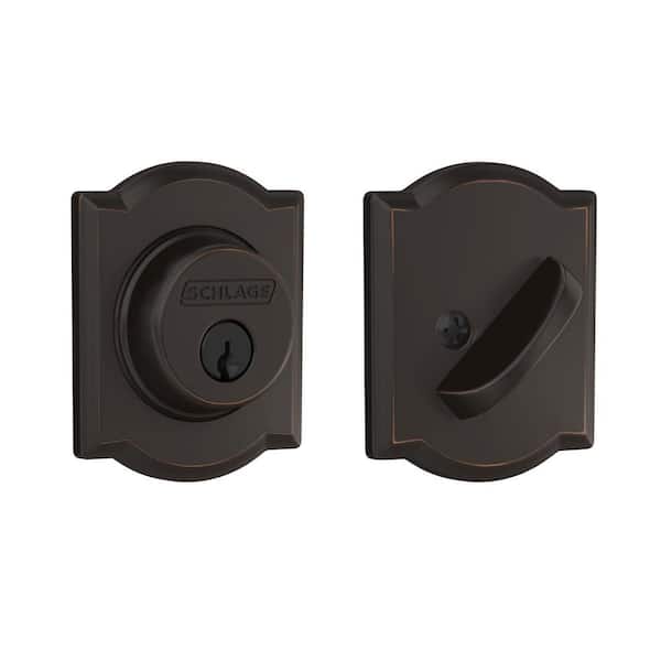 Schlage B60 Series Camelot Aged Bronze Single Cylinder Deadbolt Certified Highest for Security and Durability