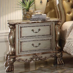 Dresden 2-Drawer Gold Patina and Bone Nightstand 31 in. x 20 in. x 32 in.