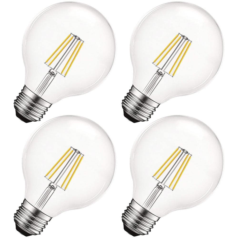 60-Watt Equivalent G25 Dimmable Edison LED Light Bulbs UL Listed 5000K Bright White (4-Pack) price history on PriceWatchPro