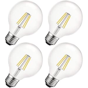 60-Watt Equivalent G25 Dimmable Edison LED Light Bulbs UL Listed 5000K Bright White (4-Pack)