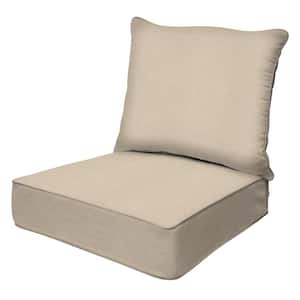 Outdoor Deep Seating Lounge Chair Cushion Textured Solid Almond