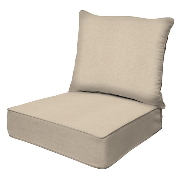 Honeycomb Outdoor Deep Seating Lounge Chair Cushion Textured Solid Almond