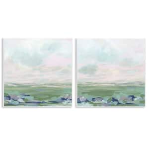 Abstract Gradient Landscapes by June Erica Vess 2 Pieces Unframed Nature Graphic Art Print 12 in. x 12 in.