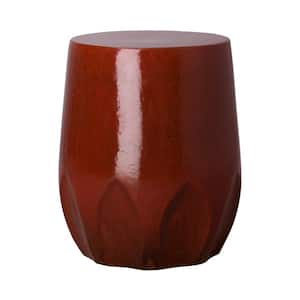 Calyx Tropical Red Ceramic 18 in. Garden Stool