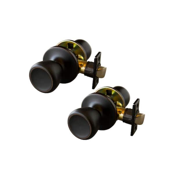 Design House Terrace Oil Rubbed Bronze Passage Hall/Closet Door Knob with Universal 6-Way Latch (2 per Box)