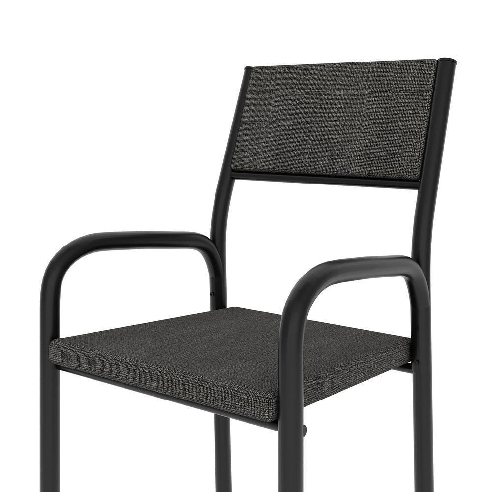 Black Armless Office Chair with Metal Frame
