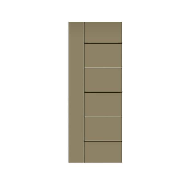 CALHOME Modern Classic 34 in. x 80 in. Olive Green Stained Composite MDF Paneled Barn Door Slab