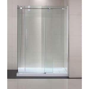 Lindsay 60 in. x 79 in. Semi-Framed Shower Enclosure with Sliding Glass Shower Door in Chrome and Clear Glass