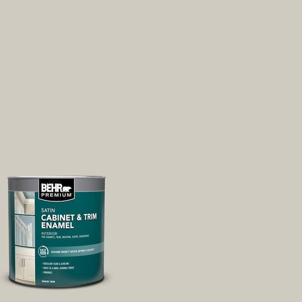 BEHR PREMIUM 1 qt. Designer Collection #DC-007 Tranquil Gray Satin Enamel Interior Cabinet, Door & Trim Paint