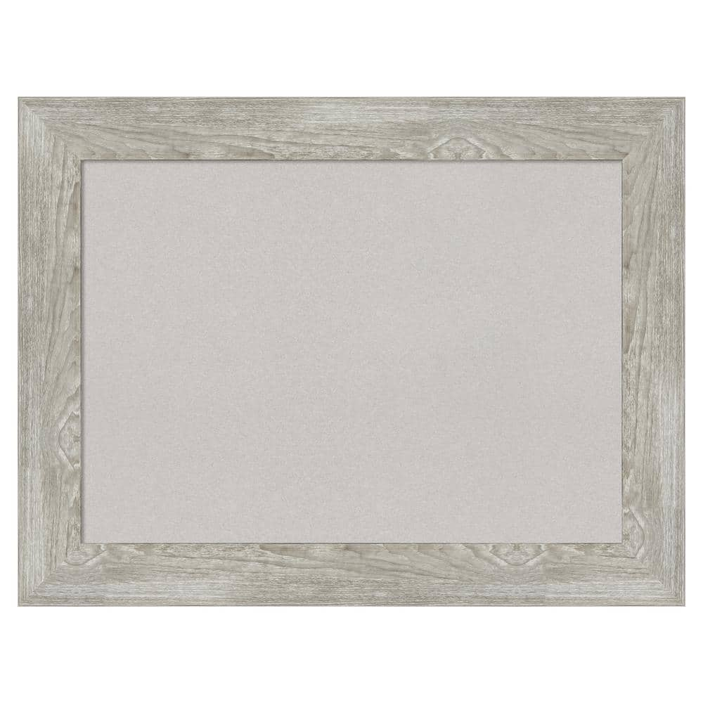 Amanti Art Dove Greywash Framed Grey Corkboard 34 In. X 26 In Bulletin 